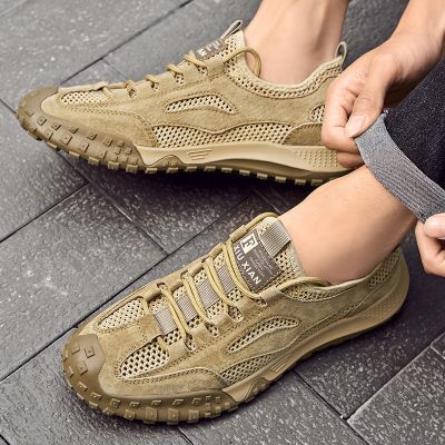 Summer Breathable Hollow Out Mesh Men Hiking Shoes Outdoor Men Sneakers Climbing Shoes Luxury Quality Men Sport Non-Slip Shoes