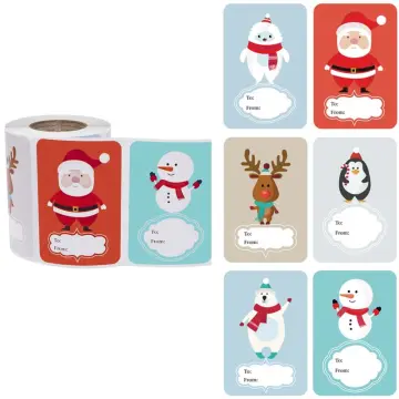 250pcs/Roll 6 Designs Adhesive Christmas Gift Name Tags Xmas Stickers  Present Sealing Labels Christmas Decals