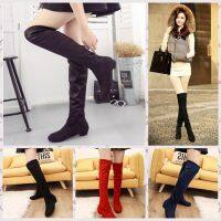 CODshengxi8 Women Winter Spring Ladies Flat Bottom Shoes Over the Knee High Leg Suede Long Boots