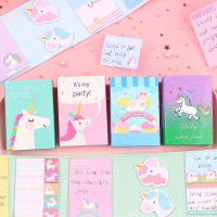 Lovely Cute Unicorn Party 6 Folding Memo Pad N Times Sticky Notes Memo Notepad Bookmark Gift Stationery