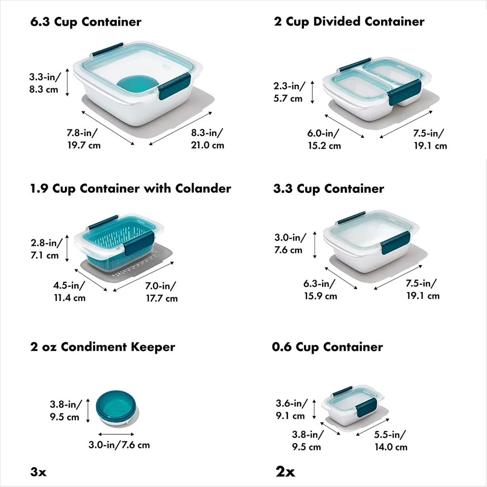 OXO Good Grips Prep & Go 1.9 Cups/0.45 L Container | Leakproof Food Storage  | Ideal for leftovers and snacks | BPA Free | Microwave Safe | Dishwasher