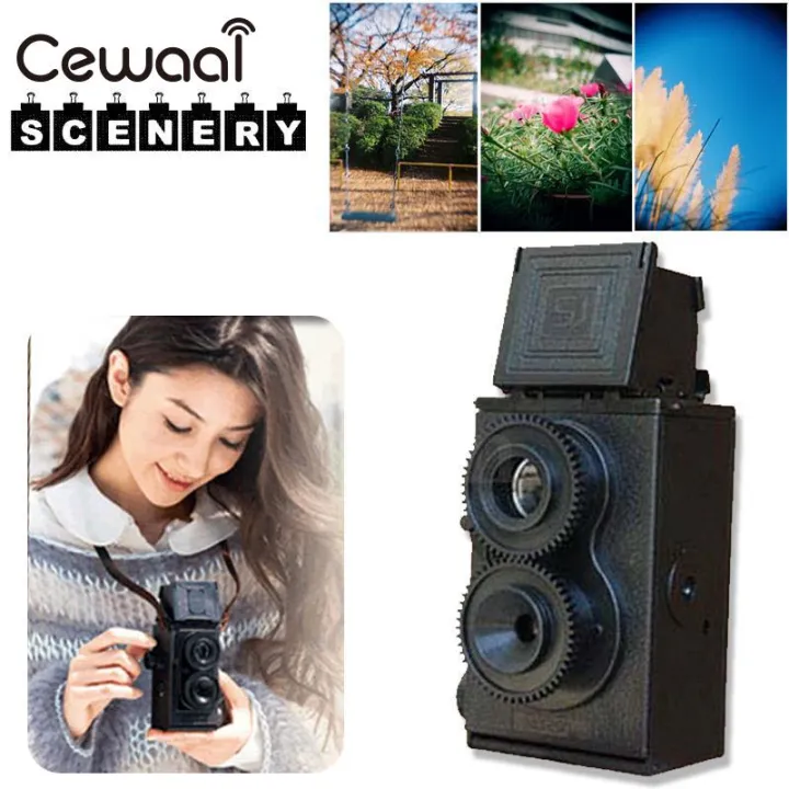 Cewaal Black Diy Twin Lens Reflex Lomo Film Camera Kit Classic Hobby