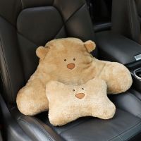 ❆◈ Car Cushion Cartoon Bear Headrest Cushion Neck Protection Pillow Cute Plush Car Seat Headrest Pillow Auto Interior Accessories