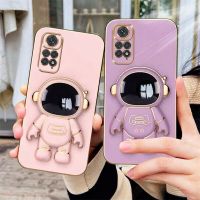 Redmi Note 11เคสโทรศัพท์ Redmi Note 11 10 Pro 5G เคสโทรศัพท์ Redmi Note 11S 10S 10 5G เคสซิลิโคนอ่อนนุ่มชุบบางพร้อมขาตั้งนักบินอวกาศป้องกันฝาหลังเคสโทรศัพท์