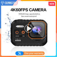 CERASTES Action Camera 4K60FPS พร้อมรีโมท WiFi 2.0 "หน้าจอ HD กันน้ำเหมาะสำหรับเครื่องบันทึกการขับขี่ดำน้ำและกีฬากลางแจ้ง