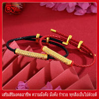 RY-สร้อยข้อมือเชือกหนังแฟชั่น ทอมือส่วนบุคคล เคลือบทอง 18k ไม่ซีดจาง สร้อยข้อมือหัวใจพระสูตร สำหรับสร้อยข้อมือผู้ชายและผู้หญิงคู่