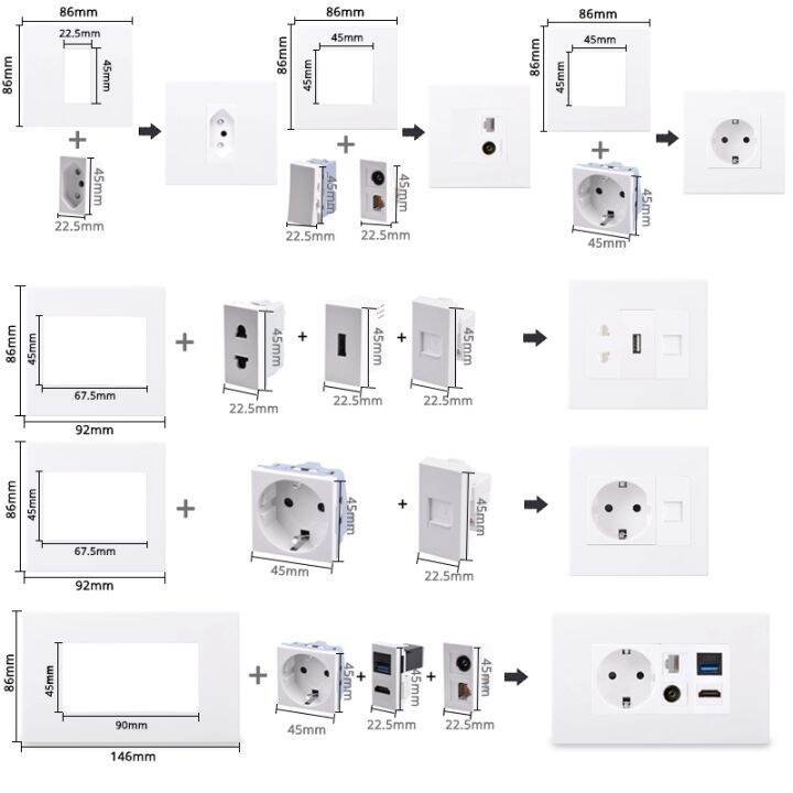 new-popular89-engine1-gang-cat6-rj45-internetdata-connectorcolor86x86mm