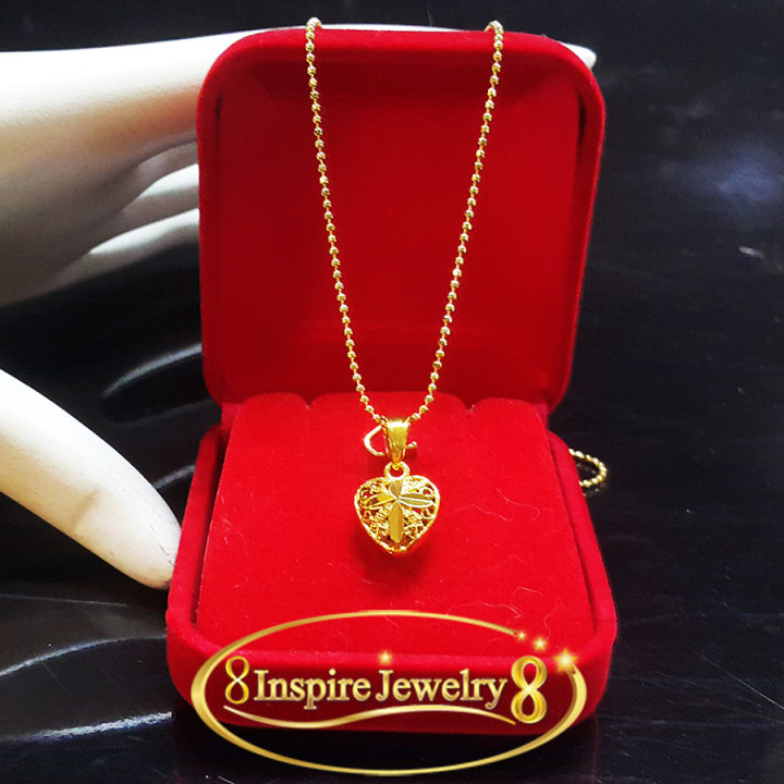 inspire-jewelry-จี้รูปหัวใจฉลุลายพร้อมสร้อยคอจิวเวลลี่