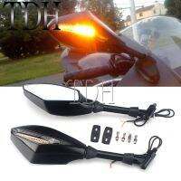 1 Pair LED Turn Lights Motorcycle Rearview Side Mirror For Yamaha YZF R6S R1 R6 Suzuki GSXR 600 750 1000 Honda CB 500 CBR 250