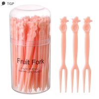 ? TGP 50pcs ทิ้งผลไม้ส้อมมินิเด็กขนมเค้กผลไม้ lunches PARTY Decor