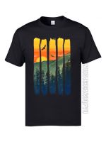 Custom Adult T Shirts 100 Cotton Round Collar Pure Cotton Mountain Sunset Tshirts Printing Leisure Summer Team T-Shirts