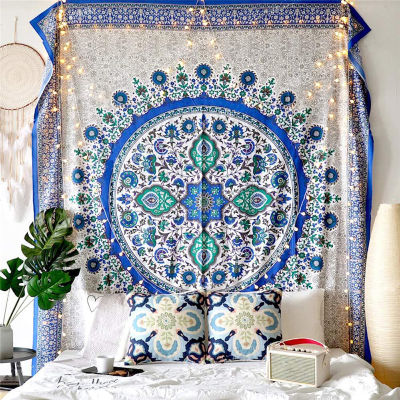 【cw】Bohemian Mandala Tapestry Wall Hanging Blanket Home Boho Decor Trippy Wall Tapestry Aesthetic Art Car Mattress Yoga Mat Beach
