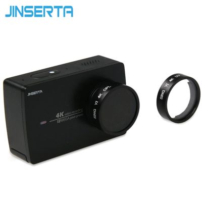 Jinserta ที่กรองรังสียูวีสำหรับ Xiaomi Yi 2 Ii 4K อุปกรณ์ป้องกันเครื่องวัดมีจอแสดงผลกล้องแอคชั่นแคมเมราไฟถ่ายรูปใต้น้ำสำหรับ Xiaomi Yi 4K