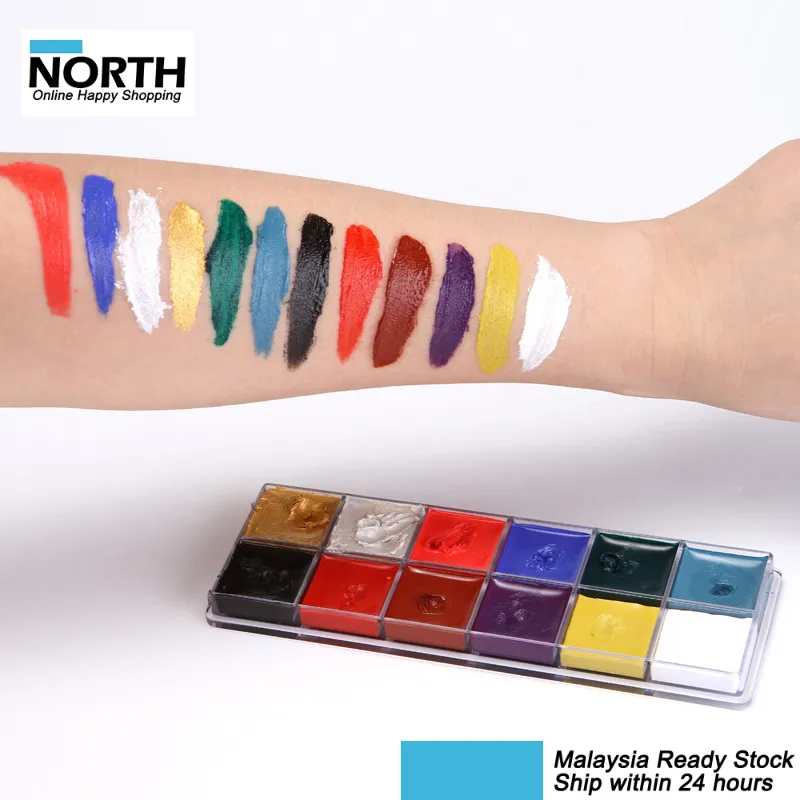 Professional Face Painting Kit - 12 Colors, Malaysia