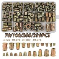 230/200/100/70PCS Assorted Flanged Hex Drive Head Furniture Nuts M4 M6 M8 M10 Zinc alloyl Thread For Wood Insert Nut Nails  Screws Fasteners