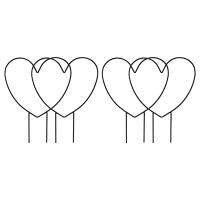 4 Packs of 13-Inch Heart-Shaped Plant Support Frames for Home Garden Balcony Paddock, Potted Vine Decoration