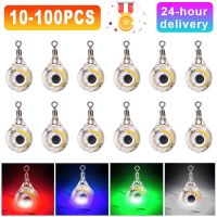 10-100Pc Mini Fishing Lure Light LED Deep Drop Underwater Eye Shape Fishing Squid Fishing Bait Luminous Lure for Attracting Fish