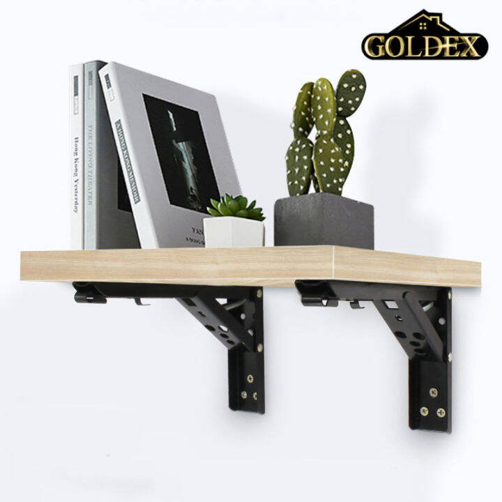 Goldex Folding Shelf Brackets Heavy Duty Steel Collapsible Shelf Bracket For Table Lazada Ph 1358