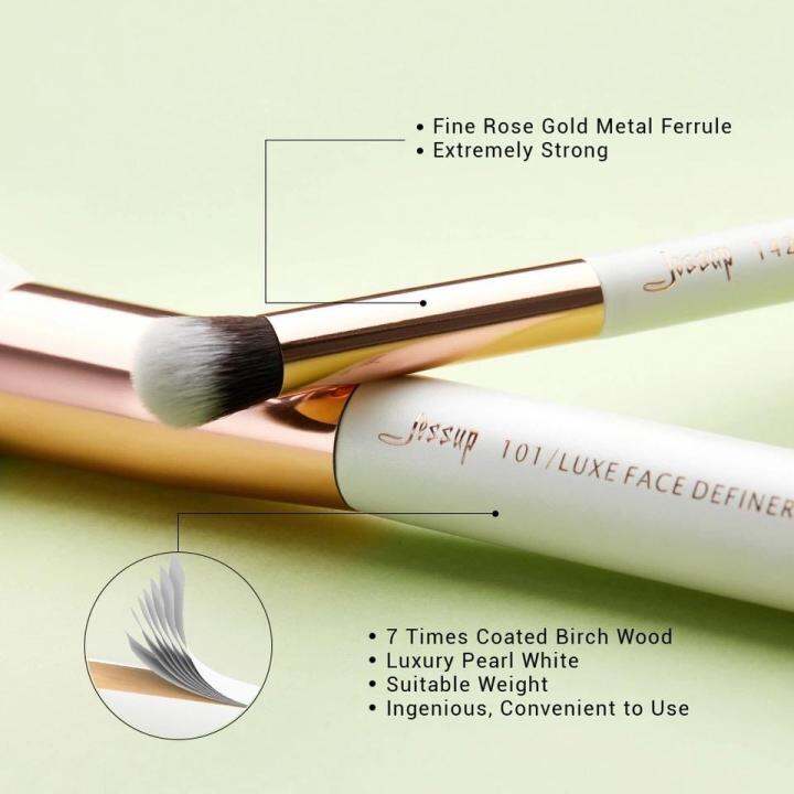 t215-25-pcs-white-rose-gold-brushes-kit-เซ็ตแปรงแต่งหน้า