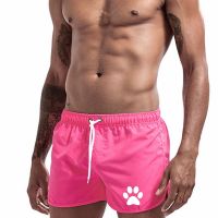 Mens Swim Swimwear Man Swimsuit Trunks Beach Shorts Board Dog paw print Clothing Pants