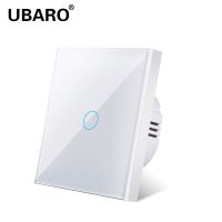 UBARO Switch EU Luxury Crystal Glass Panel Wall Light Manuel Sensor Electrical ButtonTouch switch100 240V1/2/3 Gang Interruttore