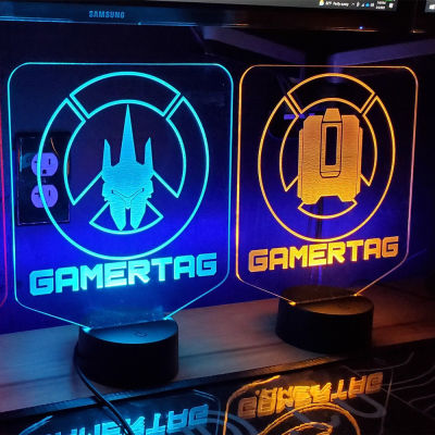 ส่วนบุคคล Overwatch สัญลักษณ์3D LED Night Light Custom Gamer แท็กชื่อผู้ใช้นีออนโคมไฟป้ายสำหรับ Gaming Room ตกแต่งตาราง USB
