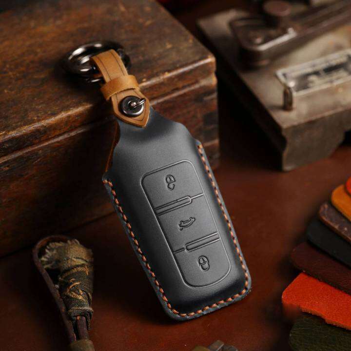 leather-car-key-case-cover-fob-keyring-accessories-for-volkswagen-vw-passat-cc-2008-b6-b7-keychain-holder-protective-shell-pouch