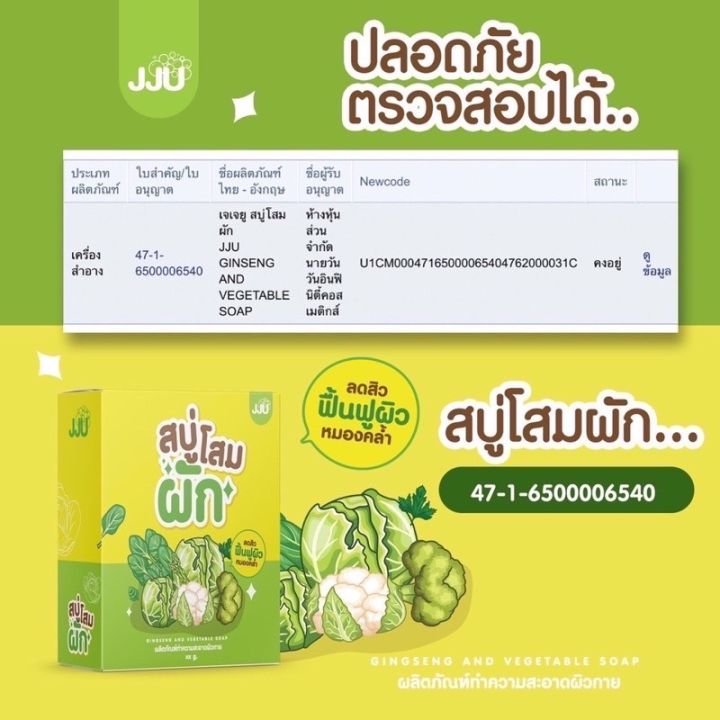 สบู่โสมผัก-สบู่โสม-สบู่เจจู-สบู่-สบู่ผัก-ผัก