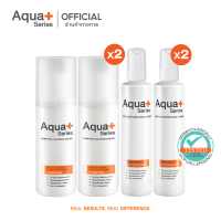 (ส่งฟรี) AquaPlus Cleansing Water 150 ml. (2 ชิ้น)  &amp; Skin Soothing Milky Wash 175 ml. (2 ชิ้น)