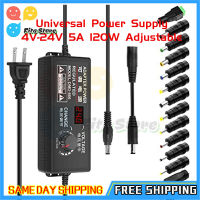 Universal Power Supply 4V-24V 5A 120W Adjustable ACDC Power Adapter 100-240V AC to DC 24V 19V 12V 5V 9V 6V 5A 4A Mulit-Voltage