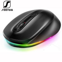 SeenDa LED Bluetooth Mouse Gaming Rechargeable Mouse Silent Click Switch to 3 Devices Wireless Mouse for Computer Laptop