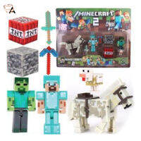 HiramMicky Minecraft บล็อคก่อสร้างตัวเลขของเล่นของสะสมตุ๊กตาขยับแขนขาได้และอุปกรณ์เสริมขึ้นอยู่กับของขวัญเกมของเล่นวิดีโอสำหรับเด็กใหม่