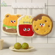 KS Cartoon Bakery Kitchen Hanging Hand Towels Absorbent, Quick Drying