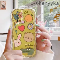 เคส Chenyyyka สำหรับ Realme 6 Pro 6S Narzo เคสการ์ตูนหมีจระเข้ลายคลื่นเนื้อครีมกันกระแทกแบบใสนิ่มเคสมือถือโปร่งใสลายกล้องถ่ายรูปที่สร้างสรรค์เคสซิลิกาเจลฝาครอบป้องกัน