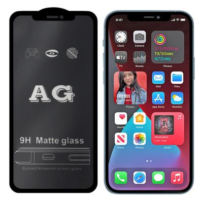AG Matte Frosted ฟิล์มกระจกนิรภัย,ป้องกันรอบด้านสำหรับ iPhone 12 Pro Max