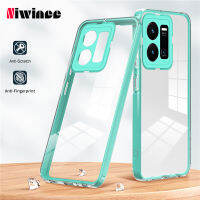 NIWINEE สำหรับ VIVO Y35 Y16 Y22 Y22S เคสโทรศัพท์สีลูกอมซิลิโคนใสป้องกันเลนส์ All-Inclusive หนาที่ถอดออกได้แฟชั่นสไตล์ใหม่