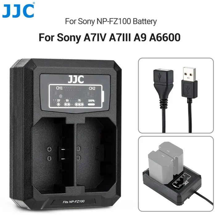 JJC NP FZ100 Battery Charger USB Dual Camera Charger For Sony NPFZ100