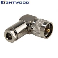 Eightwood UHF/PL259 Plug Male Right Angle RF Coaxial Connector Clamp LMR195 RG58 LMR300 Cable for Antenna Aerial Military 50 Ohm