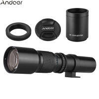 Andoer กล้องเลนส์กล้องโทรศัพท์พลังงานสูง500มม./1000มม. F/8โฟกัสแบบแมนนวลพร้อมกระเป๋าหิ้วอุปกรณ์ป้องกันเลนส์ฝาปิดเลนส์กล้องแบบฟิชอาย2X สำหรับการถ่ายภาพทิวทัศน์เวทีการถ่ายภาพกิจกรรมถ่ายภาพเหตุการณ์สำหรับ Nikon D610 D750 D810 D3400 D5500 D7000 D5600