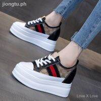 COD DSFWEWWWWW ☫Elevator Mesh Shoes Breathable White Women2020Summer New Platform Casual All-match Sneakers