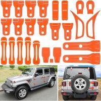 Full Set Exterior Decoration Trim for Jeep Wrangler JL JLU 2018-2022 Door Hinge Handle Engine Hood Hinge, 26PCS