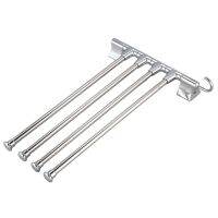 Wall-Mounted Swing 4-Arm Kitchen Towel Rack,Stainless Steel