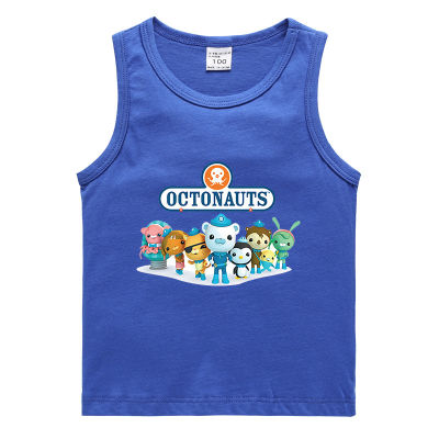 The Octonauts ชายหญิงถังรอบคอหนึ่งตัวถัง Cootton Bottoming เสื้อฤดูร้อนเด็กเสื้อผ้าลำลองแขนกุดเสื้อกล้าม