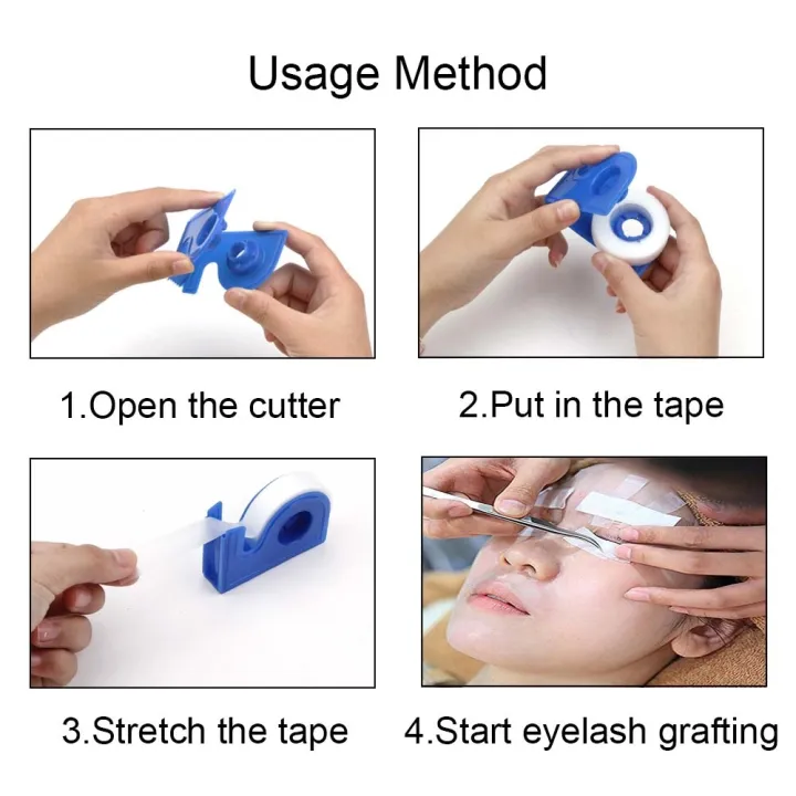 eyelash-portable-transparent-acrylic-tape-cutter-dispenser-medical-tapes-adhesive-rotating-tape-holder-grafting-eyelash-tools
