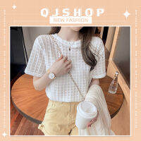 QJshop พร้อมส่งในไทย เสื้อยืดสไตล์มินิมอล เสื้อแฟชั่นผญ.? เสื้อยืดคอกลม แขนสั้น ลายตาราง มี 3 สีให้เลือก แฟชั่นสไตล์สาวหน้าร้อน มาจัดมาตำกันได้เลย?