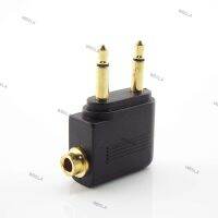 3.5mm Airplane Airline Air Plane Headphone Mono Audio Converter Travel Jack Plug Splitter Adapter Gold Nickel Plated W6TH