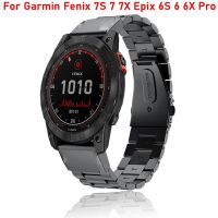 ☃ 20 22 26mm Stainless Steel Watchbands Strap For Garmin Fenix 7 7X 7S Epix 6X 6 6S Pro 5X 5 5S Plus 3 3HR 945 Metal Band Bracelet