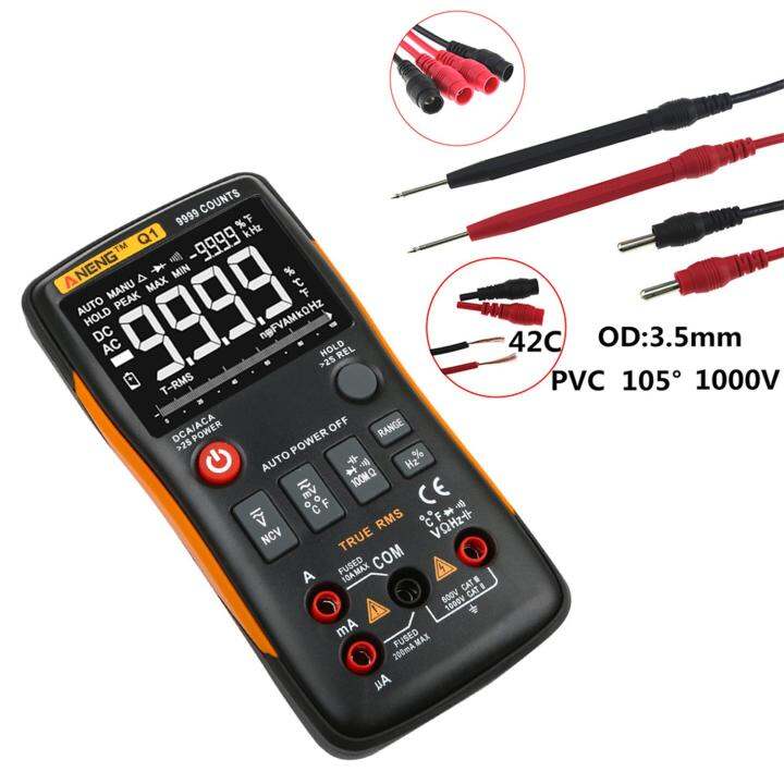 aneng-9999-counts-true-rms-digital-multimeter-voltmeter-ammeter-high-accuracy-measure-ac-dc-voltage-ac-dc-current-resistance-capacitance-frequency-duty-cycle-temperature-diode-tester