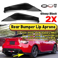 A Pair Glossy Black STI TS Style Car Rear Bumper Lip Aprons Diffuser Splitter Canard For Subaru BRZ For Toyota 86 For Scion FR-S