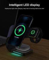 15W Magnetic Wireless Charger Stand Dock สำหรับ 14 13 12 Pro Max Mini Apple 8 QC3.0 USB Fast Charging Station